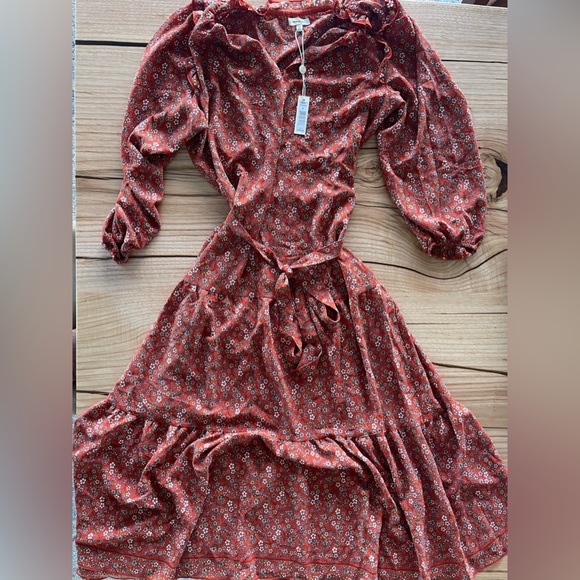 Max Studio Maxi Dress Orange Floral design - Picture 6 of 14